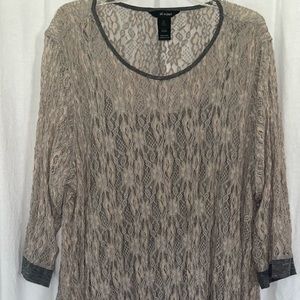 Long sleeve lace with built in tank